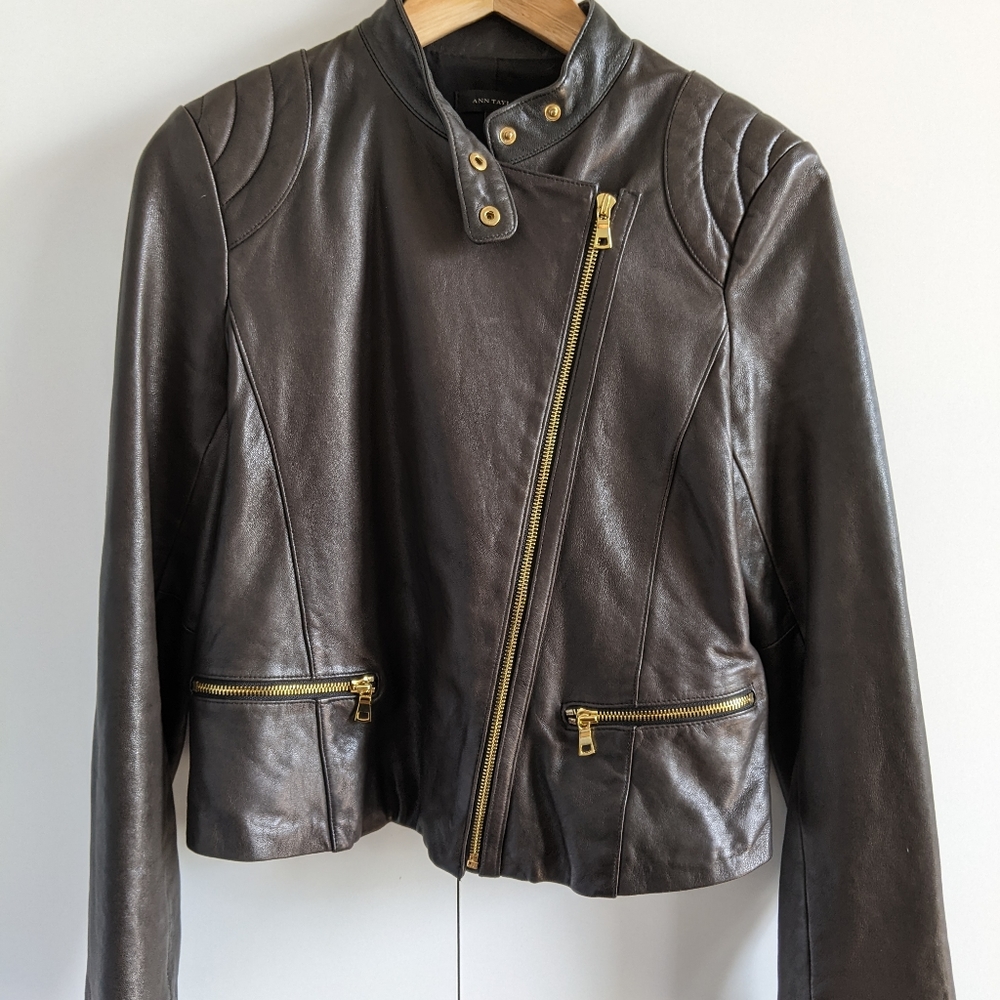 Ann Taylor Addison Leather Moto Jacket